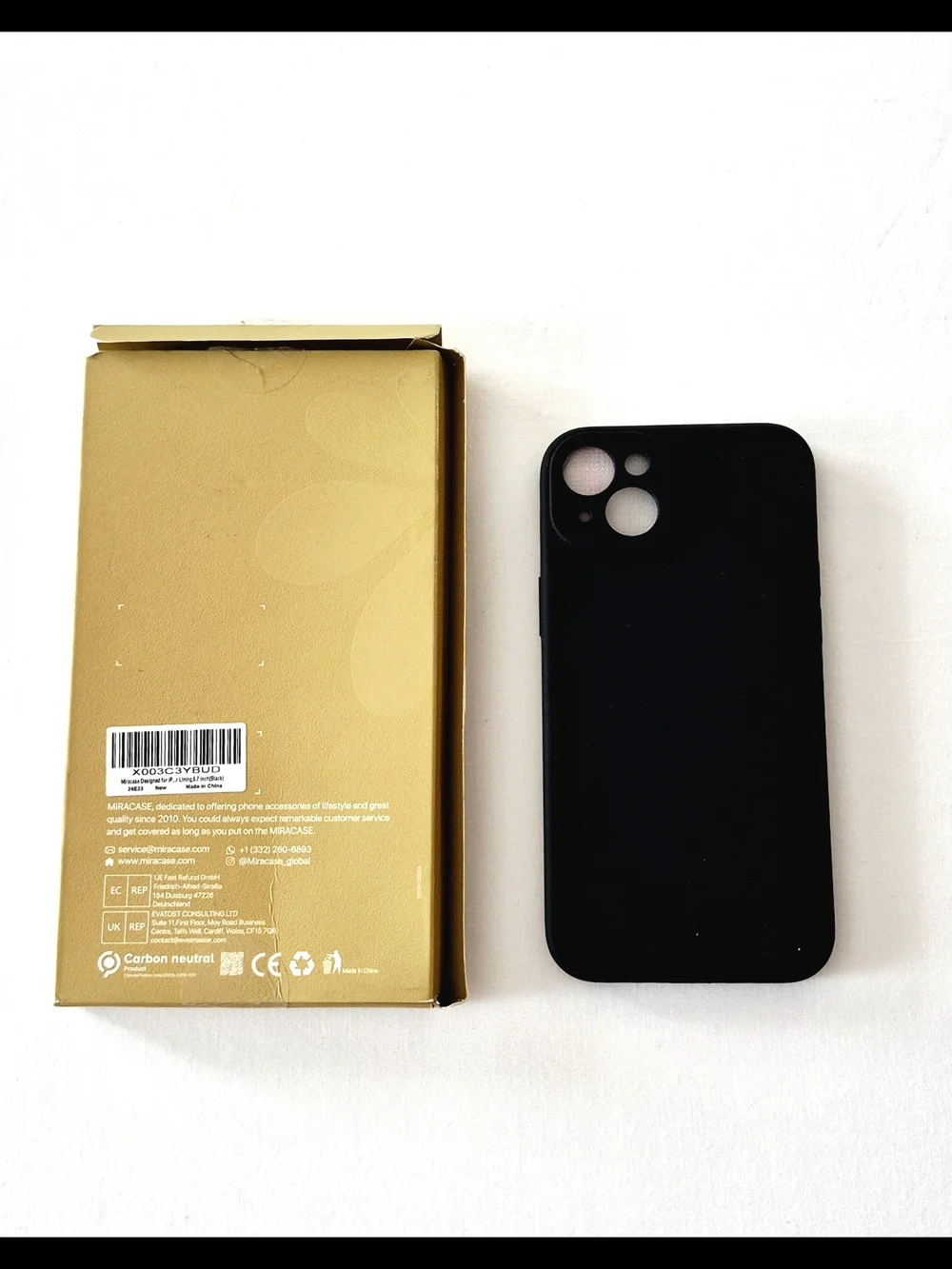 Black Case for iPhone 14 Plus - Protective Slim Cover With Screen Protector Kit